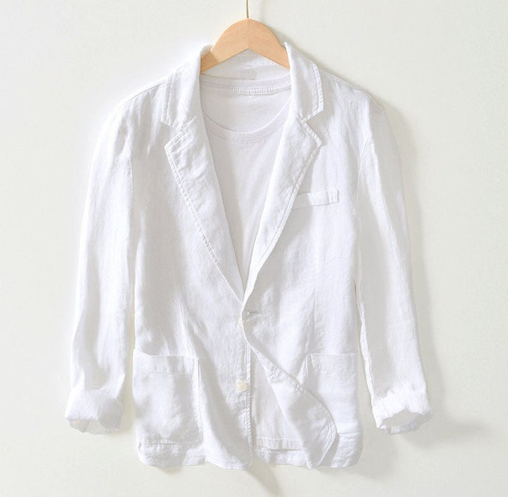 Men's Tuscan Linen Blazer with Notch Lapel - Lexians