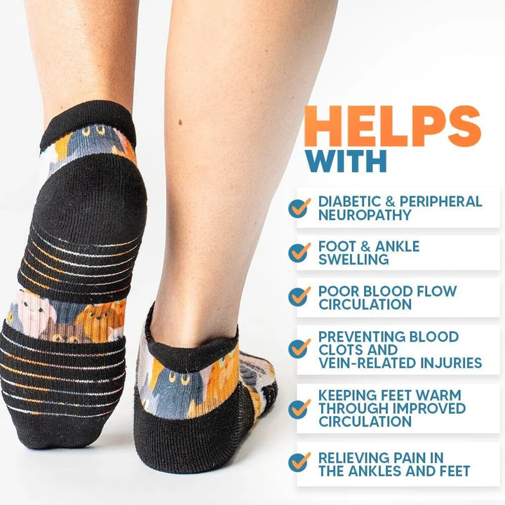 Unisex ankle compression socks, depicting the soft, breathable material for all-day comfort.
