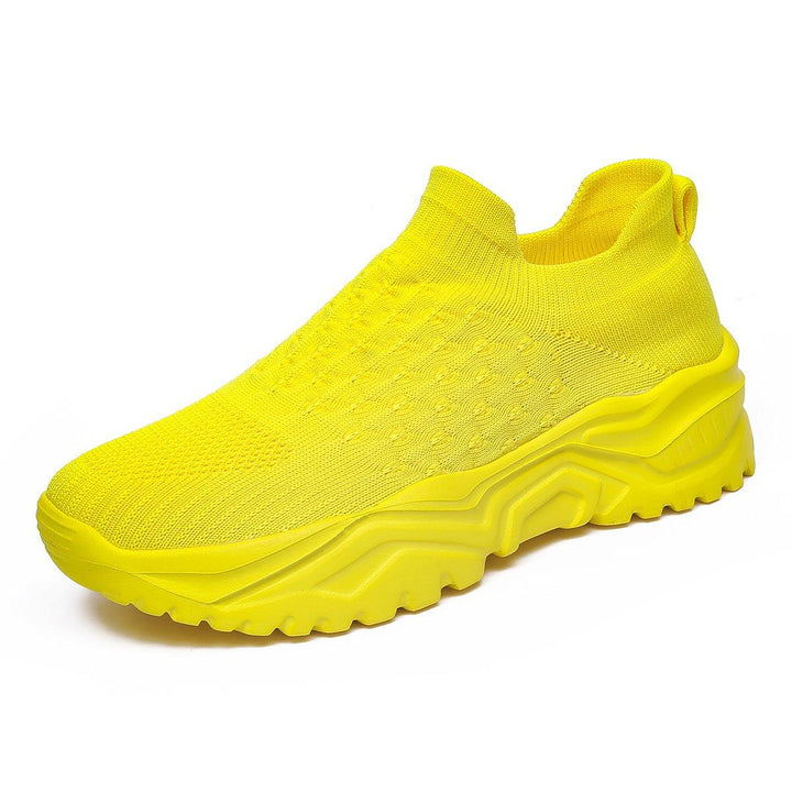 Unisex Ortho Cloud Slip-On Shoes in bright yellow, isolated on a white background, showcasing product