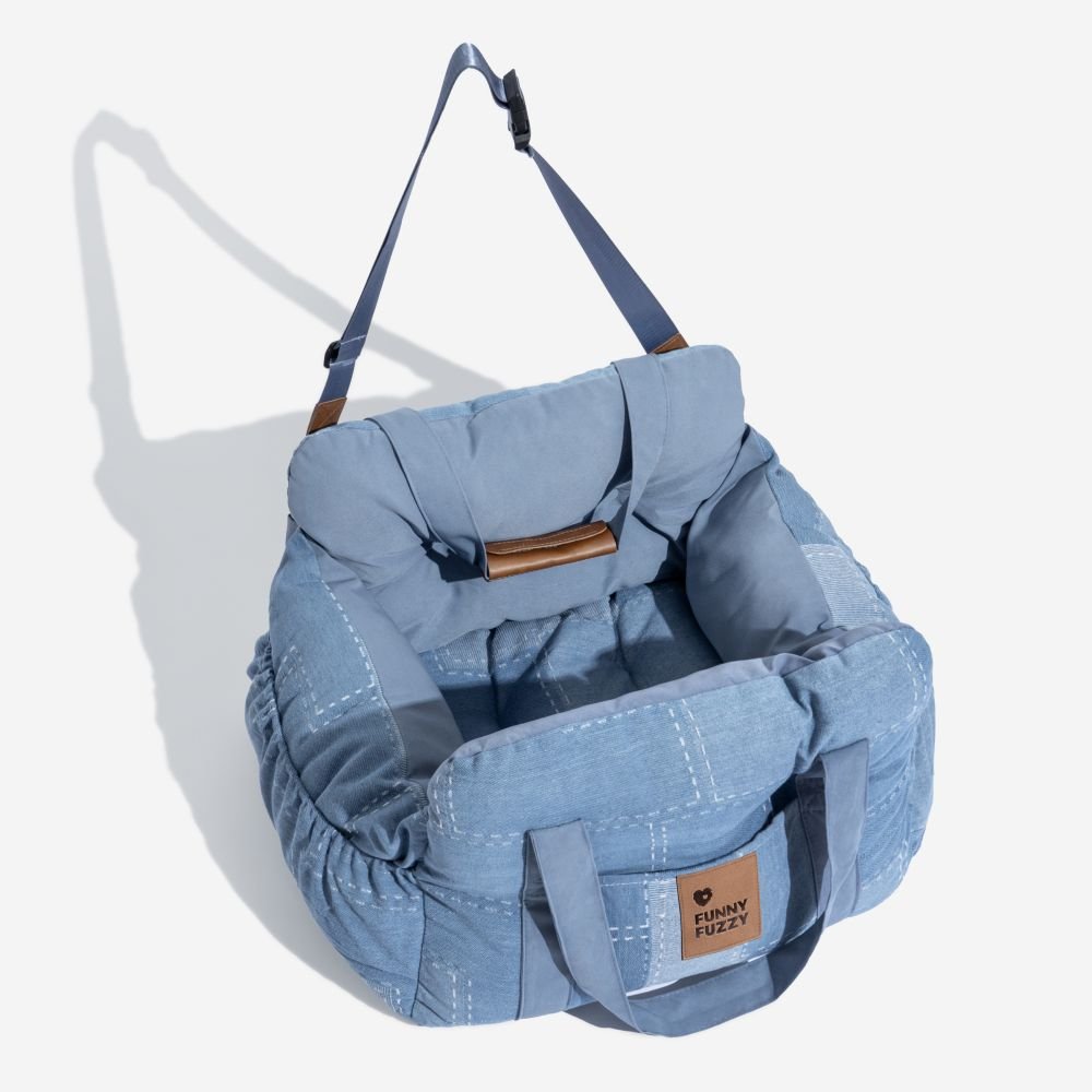 Portable Pet Booster Dog Car Seat Bed with Safety Harness - Lexians