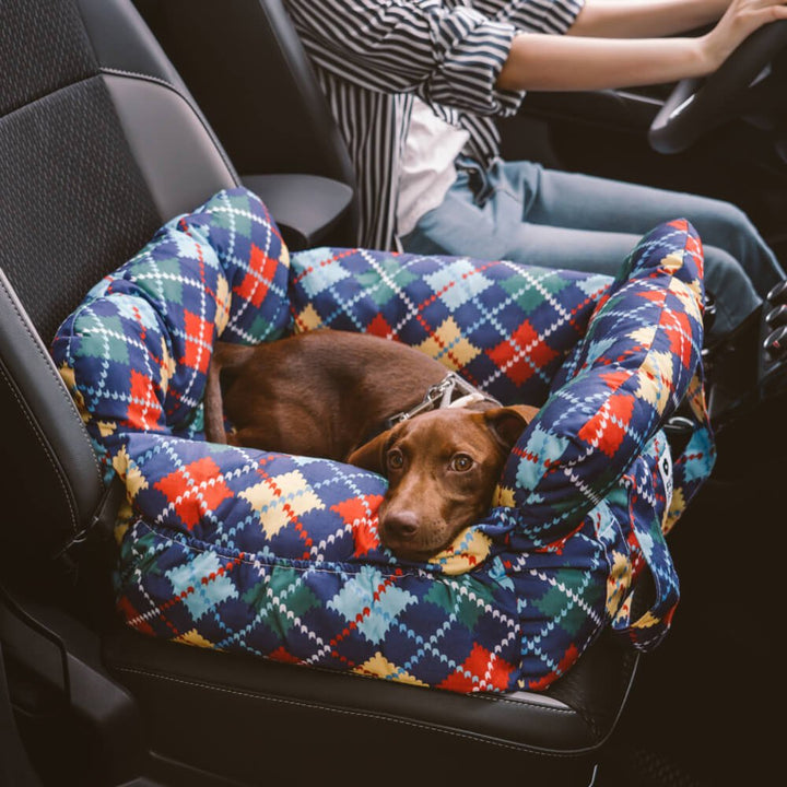 Portable Pet Booster Dog Car Seat Bed with Safety Harness - Lexians