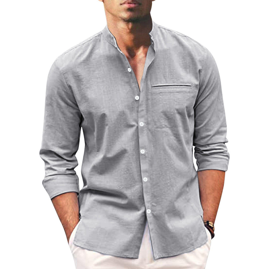 Relaxed fit men's oversized summer shirt, long sleeve button-down for ultimate comfort & casual style.