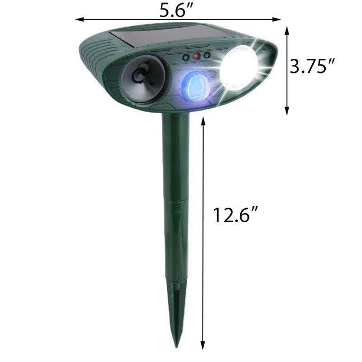 TavvitaImp009 humane ultrasonic dog repeller, an eco-friendly solar powered outdoor deterrent for garden safety.