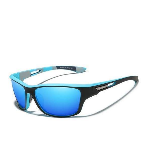 Fashionable men's polarized sunglasses, ultralight polycarbonate frame, superior UV400 eye protection.