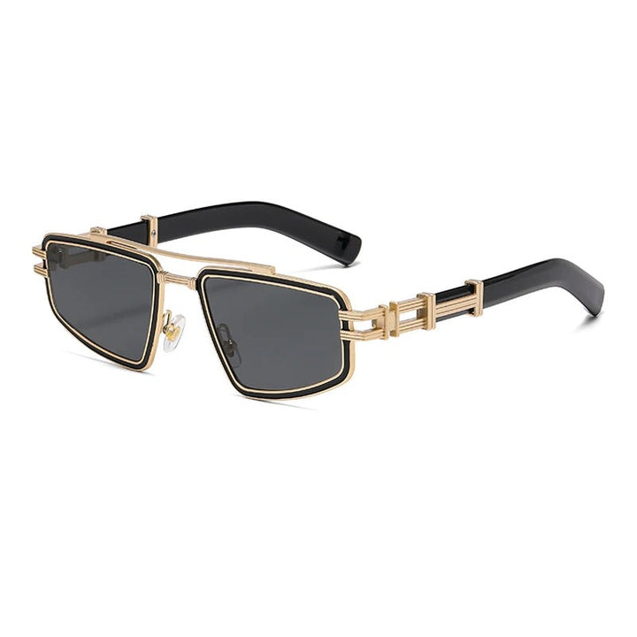 Unisex bold geometric metal frame sunglasses, perfect for adding a modern touch to any outfit