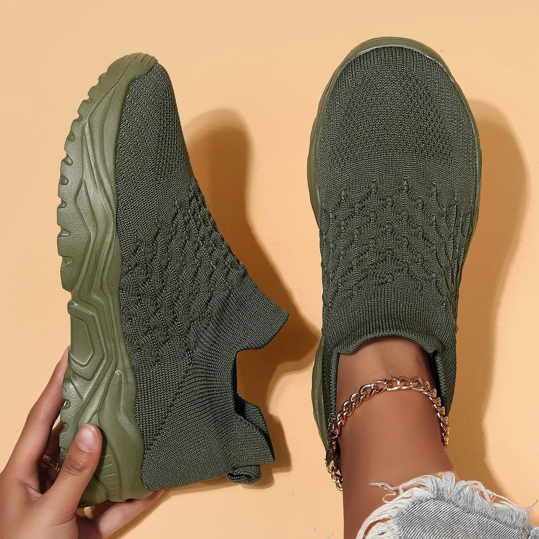 Unisex Ortho Cloud Slip-On Shoe in olive green, side view, emphasizing comfort & support