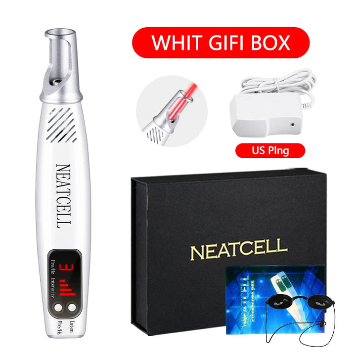 Smart Pigment Removal Laser Pen for precise home treatment of freckles, birthmarks, and skin blemishes.