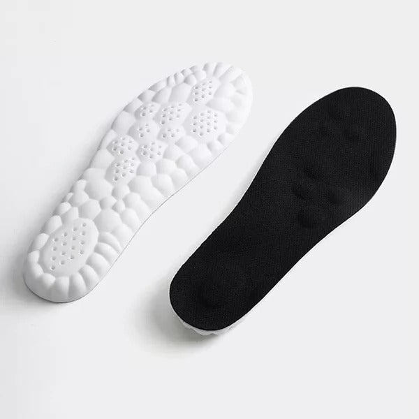 Unisex super soft running sport insoles with cushioning; ideal for comfort and support. Non-slip, black and gray visible deta