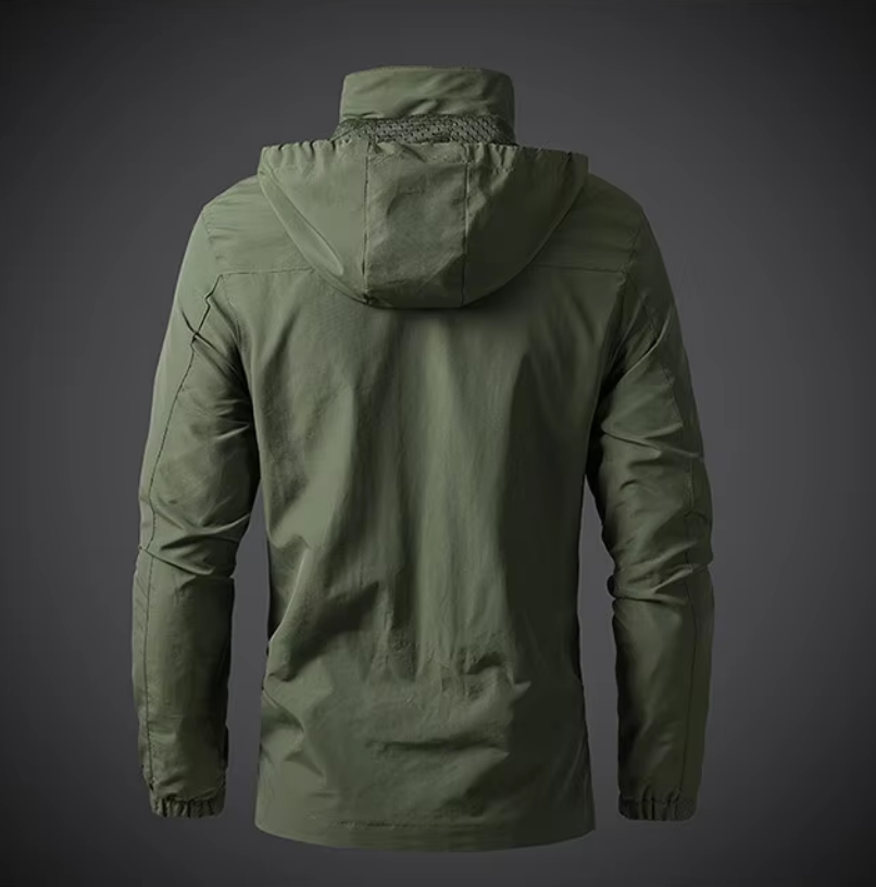 Men's essential outdoor jacket. Waterproof & windproof protection for hiking, camping, and daily wear.