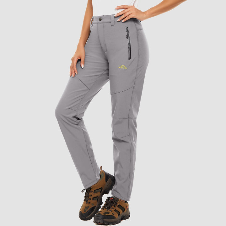 Women's comfortable fleece-lined softshell pants, perfect for skiing and outdoor adventures