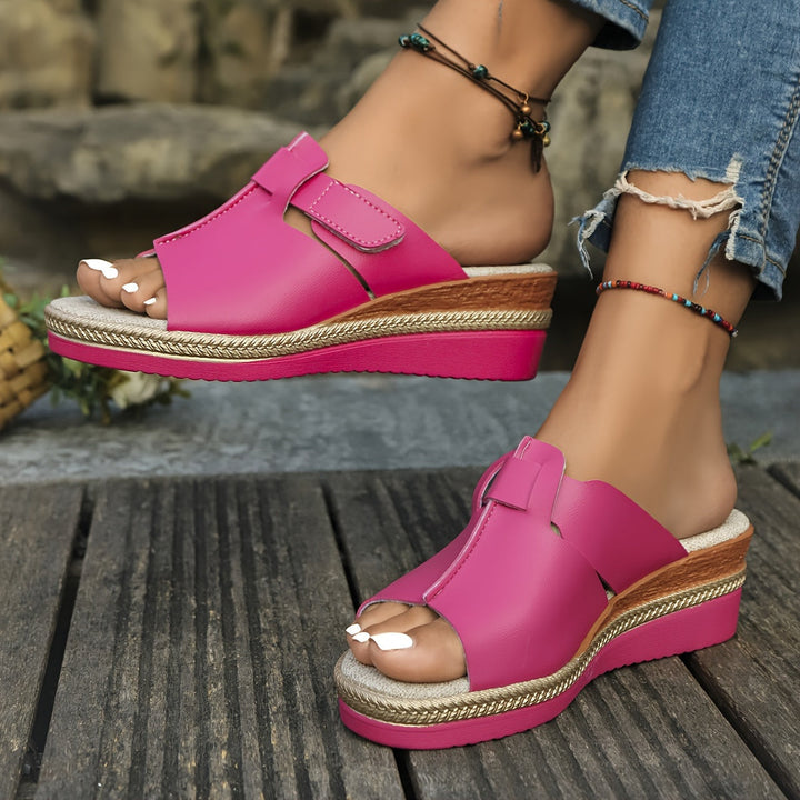 Women's colorful casual sandals, offering comfort and style for summer walks.