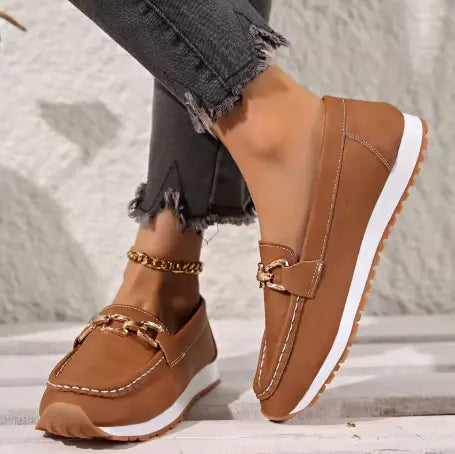 Comfortable & stylish women's orthopedic loafers, slip-on design with arch support.