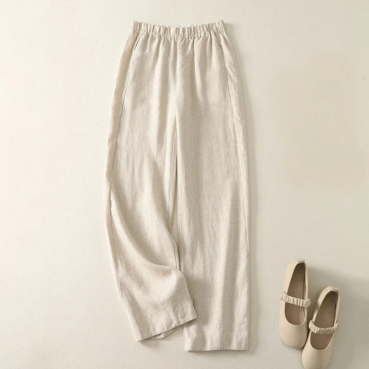 Versatile women's straight-leg linen blend pants, ideal for lightweight and comfortable summer style