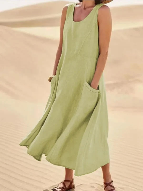 Orielle everyday midi dress for women, showcasing a classic design and versatile casual spring/summer style.