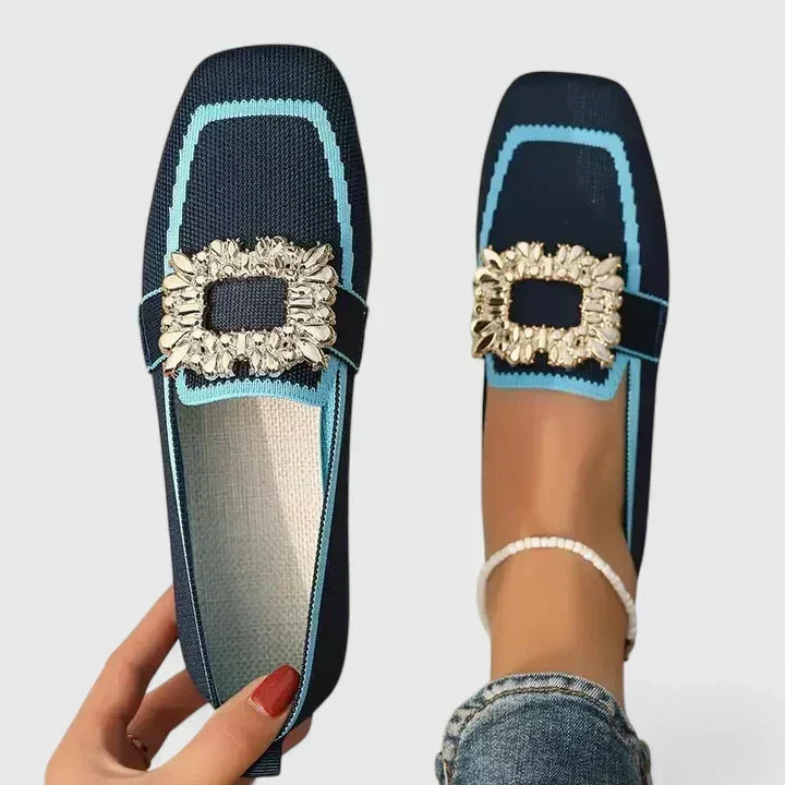 Women's orthopedic loafers with cushioned insole, perfect for all-day comfort and foot support. Elegant slip-on.