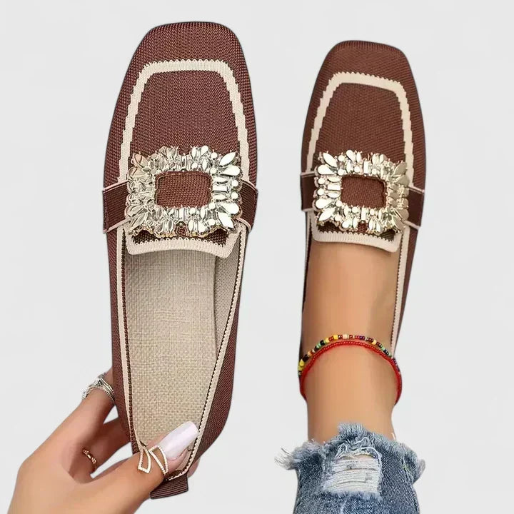 Stylish women's slip-on loafers, orthopedic for foot support. Cushioned footwear for long-lasting comfort.