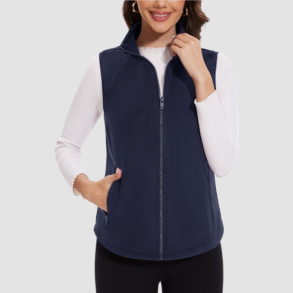 Women's sleeveless fleece vest, great for active lifestyles