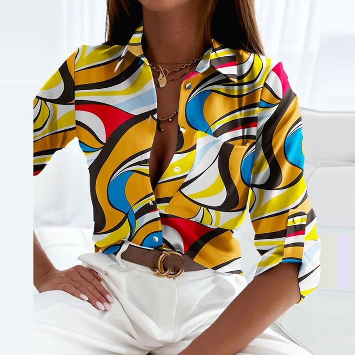 Women's Classic Collared Blouse with Elegant Designs
