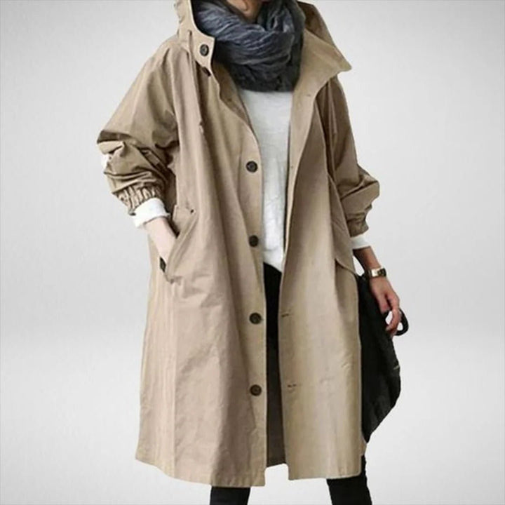 Women's Long Waterproof Raincoat with Breathable Fabric - Lexians